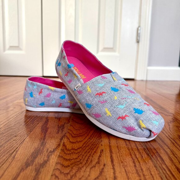 Toms Dinosaur Alpargata Classic Canvas Slip-on Shoes - Picture 1 of 7